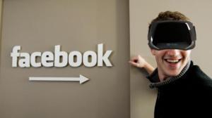 Facebook CEO Mark Zuckerberg 頭戴 Oculus Rift 